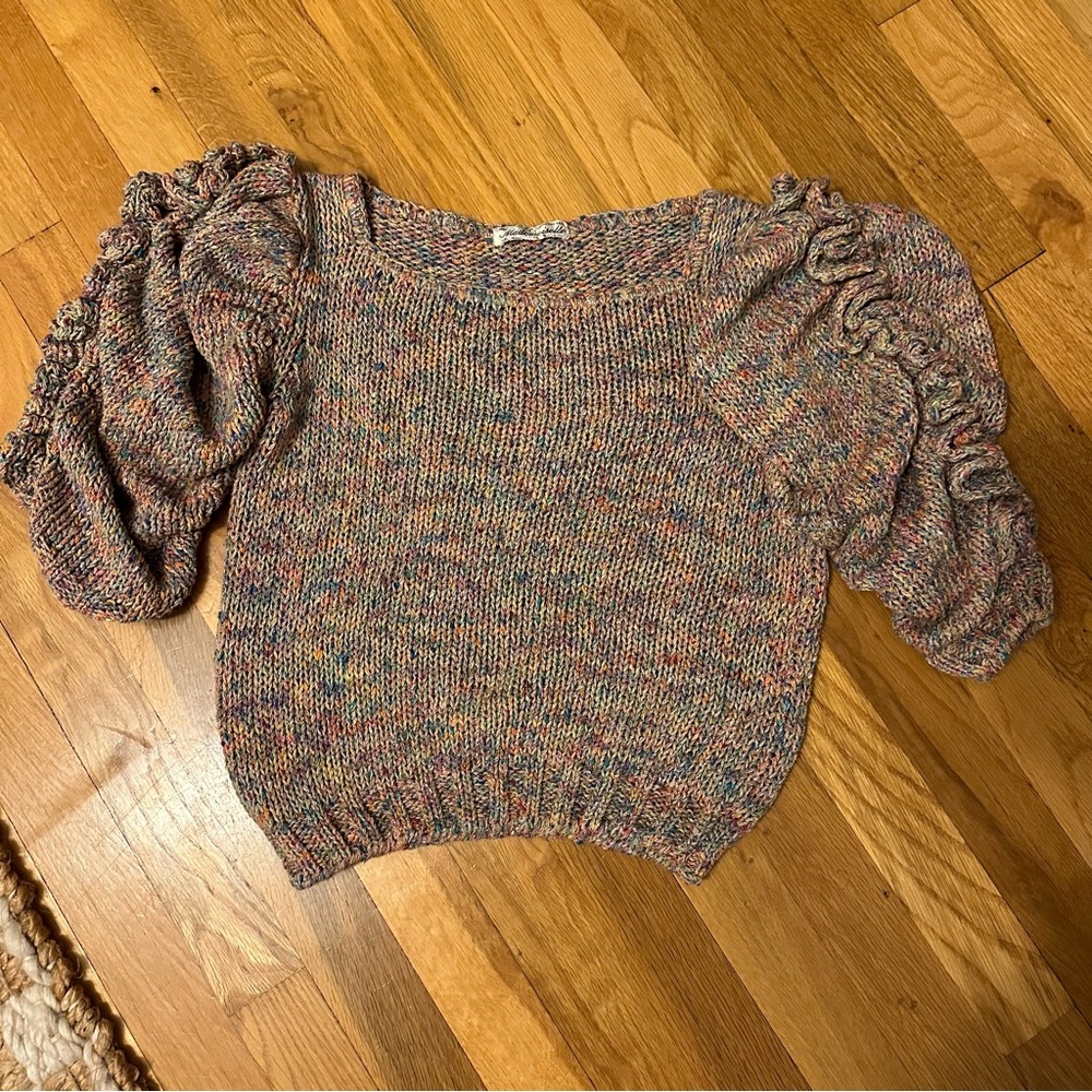 Vintage Italian knit puff sleeve sweater